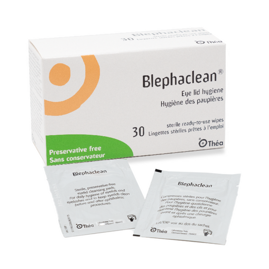 Blephaclean Eyelid Cleansing Wipes 30 pack.