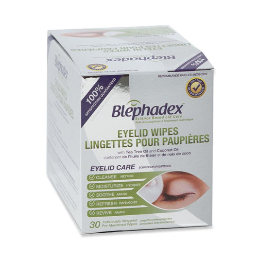 Blephadex Eyelid Wipes box of 30.