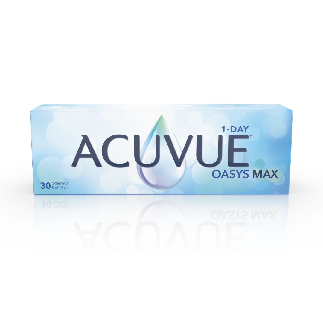 Acuvue Oasys 1 Day MAX daily contact lenses.