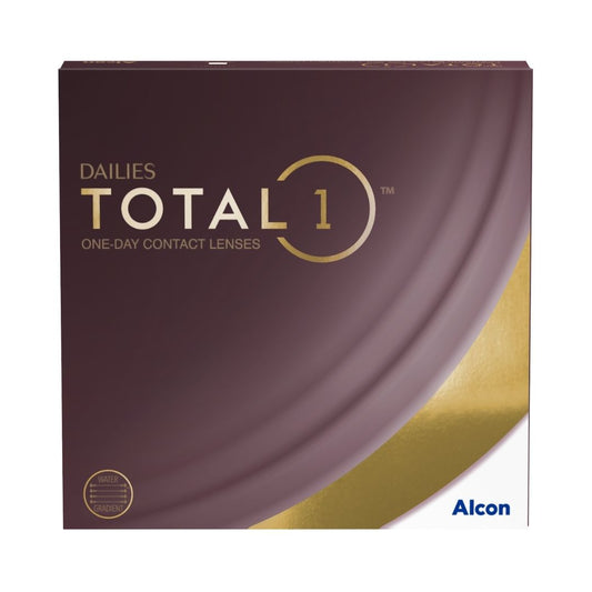 Total 1 Dailies contact lenses 90 pack front facing.